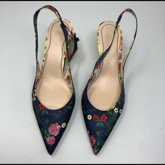 floral slingback shoes